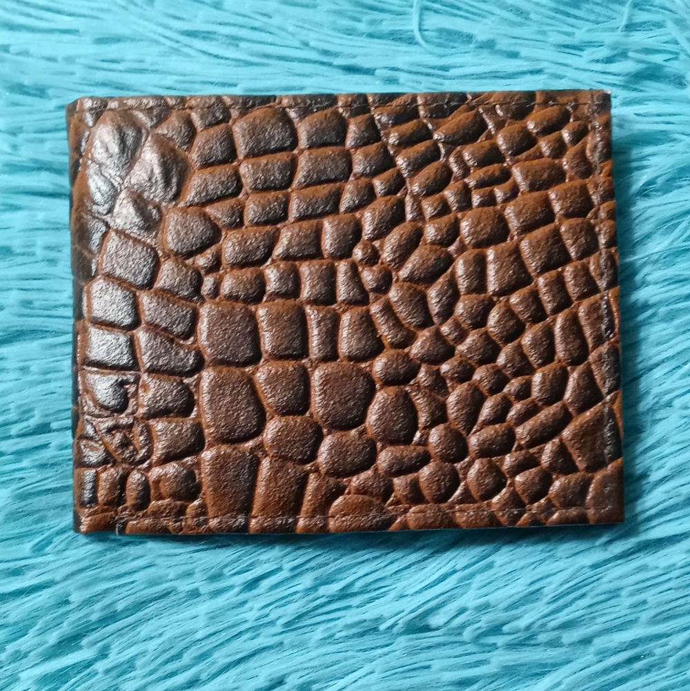 Brown Textured Leather Wallet